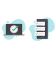 positive checkmark acceptance on cell phone vector image vector image
