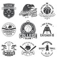 set of basketball and baseball badge emblem vector image