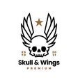 skull and wings t shirt logo icon vector image vector image