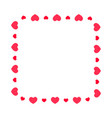square frame with hearts template for valentine vector image vector image