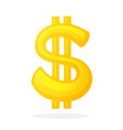 golden sign dollar with two vertical lines vector image vector image