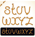 rope alphabet 3 vector image vector image