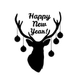 silhouette of deer head with christmas tree toys vector image
