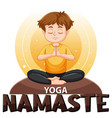 man doing yoga with text vector image