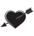monochrome with an arrow in the heart vector image