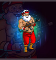 santa soldier with the gun esport mascot design vector image