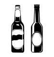 set of beer bottles in ink vector image vector image