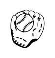 ball glove baseball sport design vector image