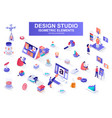 design studio bundle of isometric elements vector image