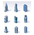 isometric buildings skyscrapers vector image vector image