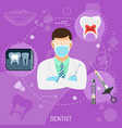 medical doctor dentist square banner vector image vector image