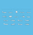 aircrafts concept line style icons set vector image