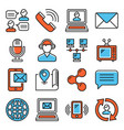contact us icons set on white background vector image vector image