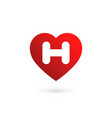 letter h heart logo icon design template elements vector image vector image