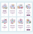 usage of biometric technology onboarding mobile vector image vector image