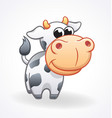 cute cow cartoon character with big head vector image vector image