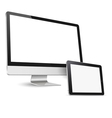 modern computer display and tablet vector image vector image