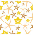 starfish seamless pattern on white background vector image