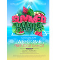 summer disco party poster with watermelon vector image