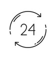 24 hours delivery service icon outline timer vector image