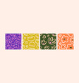 abstract seamless patterns set naive flowers vector image vector image
