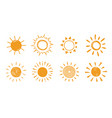 doodle sun sketch hand drawn cute vector image