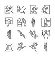 emergency exit icon set vector image vector image