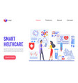 smart healthcare landing page template vector image vector image