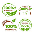 100 natural badge set vector image
