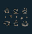 coffee icon set template for logo line design vector image