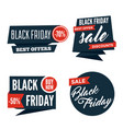 flat black friday colorful shaped banners price vector image