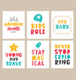 nursery kids posters set vector image vector image