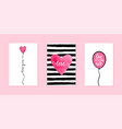 valentines day and wedding card template hand vector image vector image