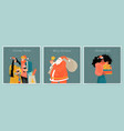 a set of cards for the christmas market vector image vector image