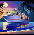 cruise ship under moonlight on sea vector image