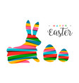 easter rabbit and egg in transparent bright vector image vector image