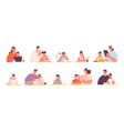 parents teach child parent helping student vector image
