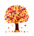 autumn tree on white background vector image vector image