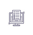 online survey test line icon vector image