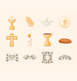 twelve first communion icons vector image