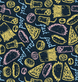 fast food color chalk pattern vector image