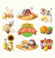 set of with farm fresh products vector image vector image