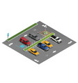 transport parking isometric composition vector image