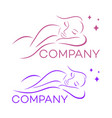 beautiful sleeping woman logo vector image