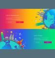 flat design web page travel banners set vector image