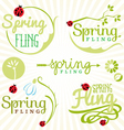 spring fling typography elements in vintage style vector image