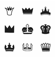 crown icon set vector image