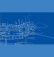 outline city concept wire-frame style vector image vector image