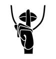 silence icon fingers and lips whisper sign vector image