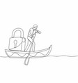 single one line drawing businessman standing vector image
